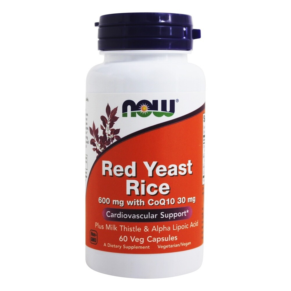 NOW Foods Red Rice Yeast & CoEnzyme Q-10 Formula, 60 Vegetarian Capsules