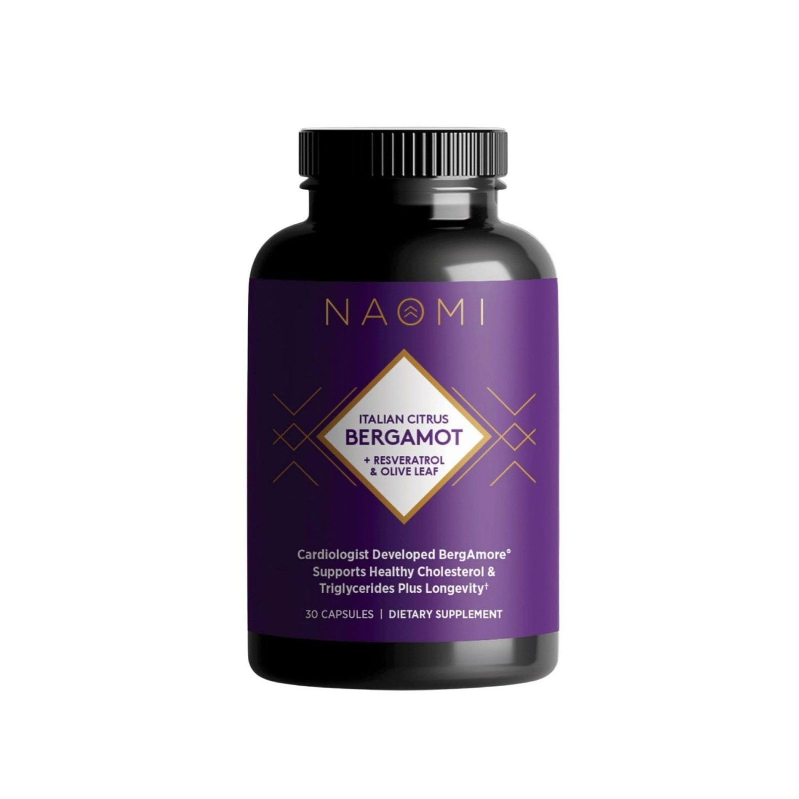 NAOMI Italian Citrus Bergamot 500mg with Resveratrol – Supports Healthy Chole…