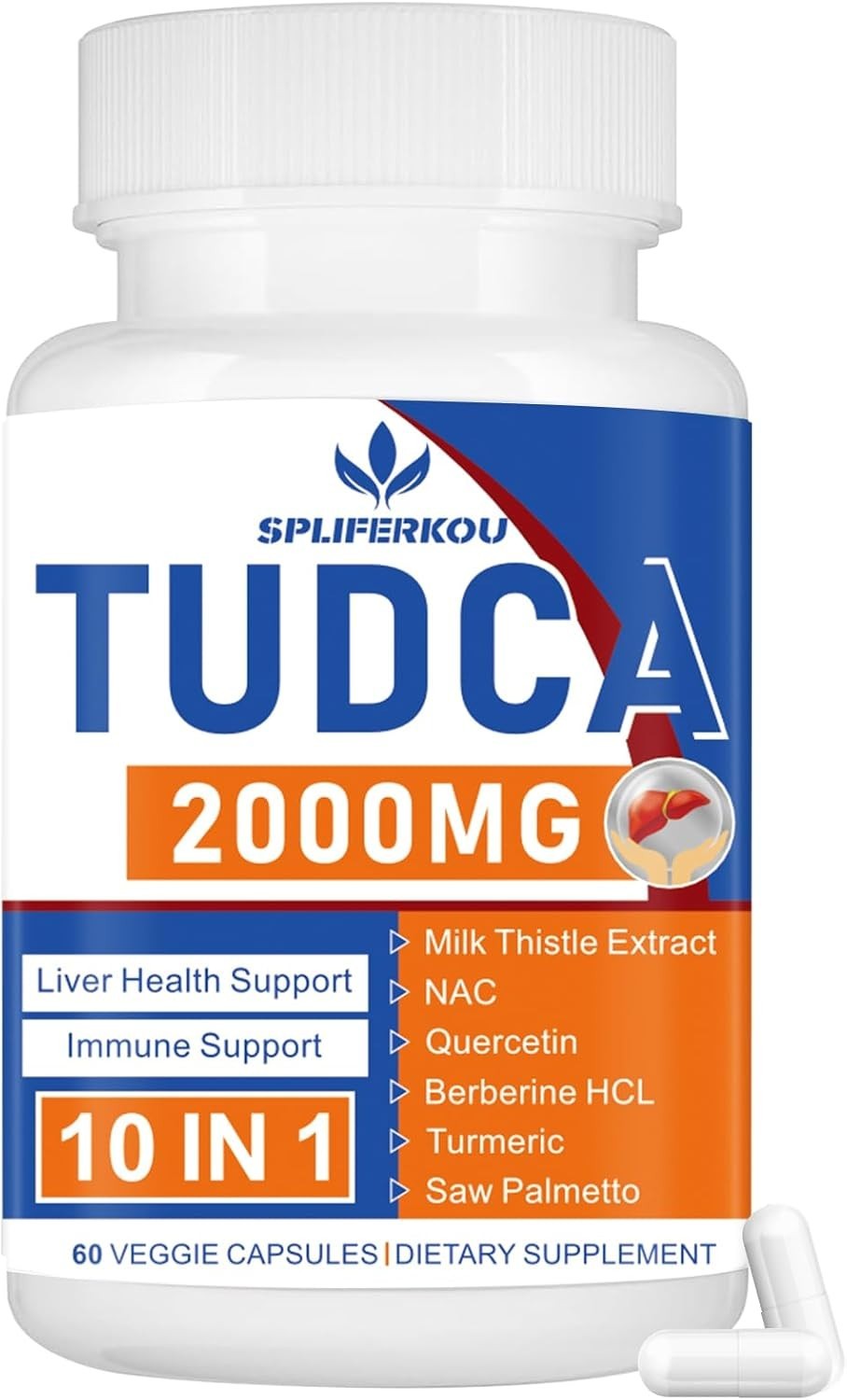 2000mg Tudca Liver Support Supplement, Tudca Bile Salt with Milk Thistle and Nac