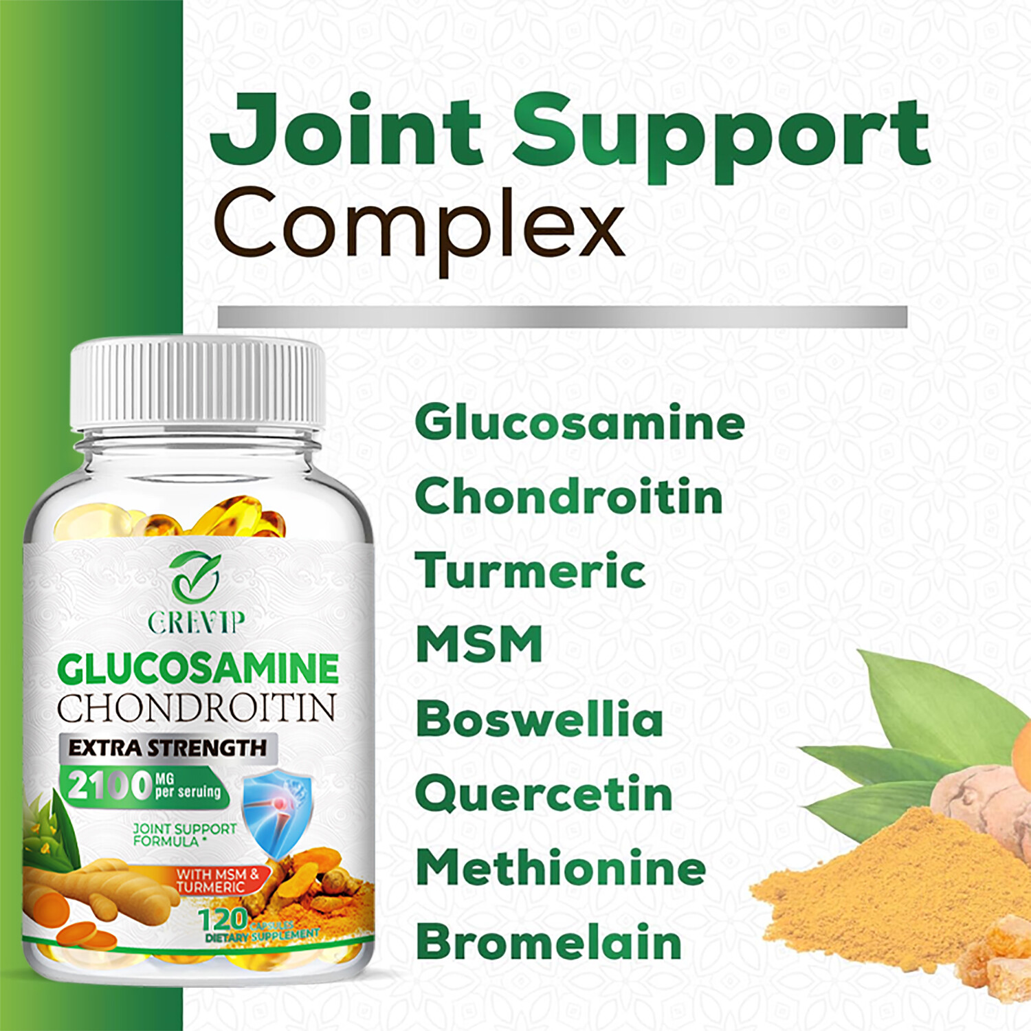 Glucosamine Chondroitin – Turmeric, MSM, Joint Support, Anti-Inflammatory