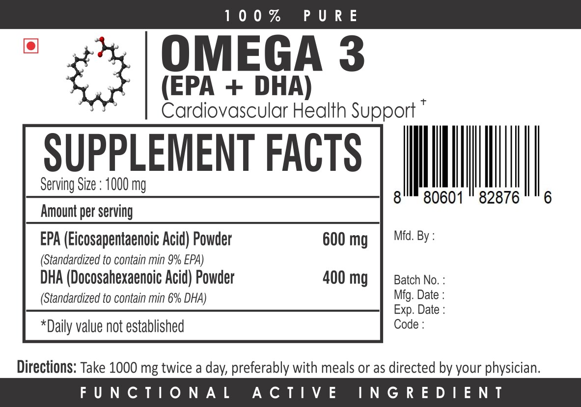 Fish Oil Powder Omega 3 High Strength DHA EPA Fatty Acid Heart Health Support