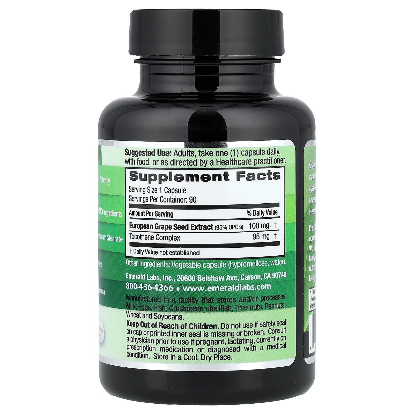 2 X Emerald Laboratories, European Grape Seed Extract, 90 Vegetable Capsules