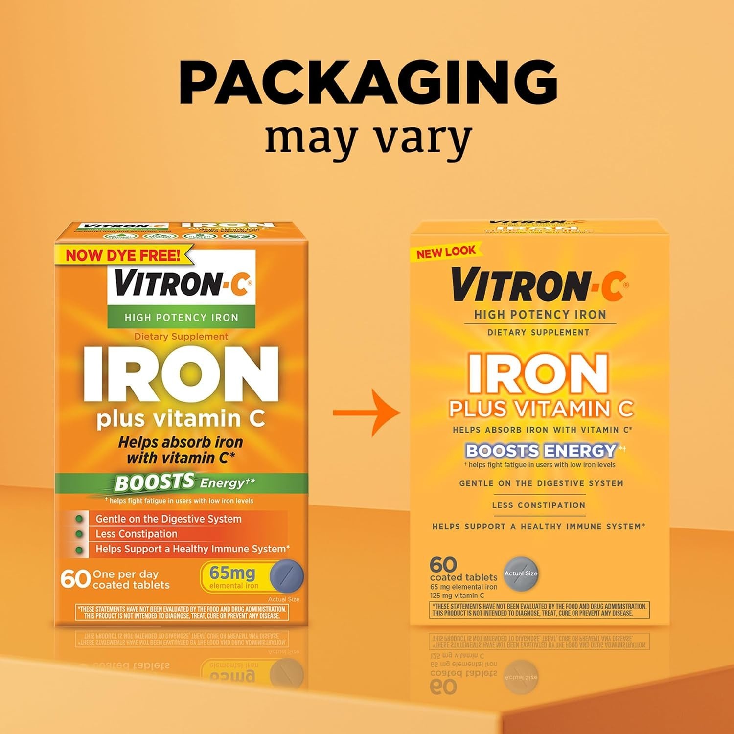 Dye-Free Iron Supplement with 125 mg Vitamin C – Boost Energy & Immunity
