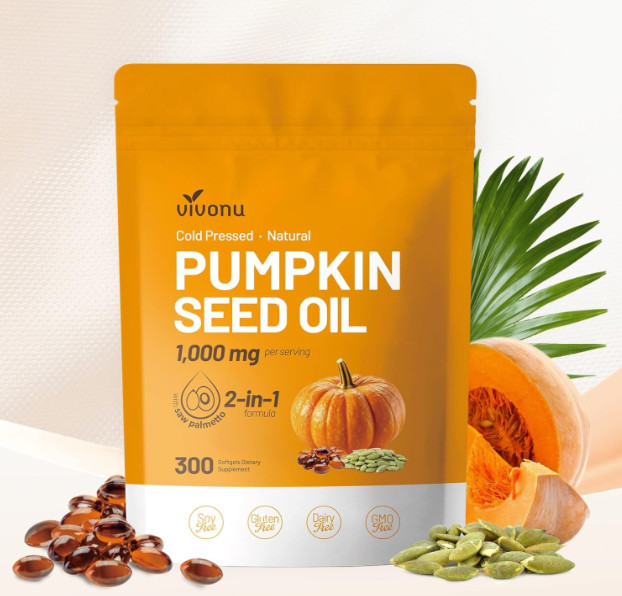 Pumpkin Seed Oil 1000mg with Saw Palmetto 300 Softgels Prostate Health