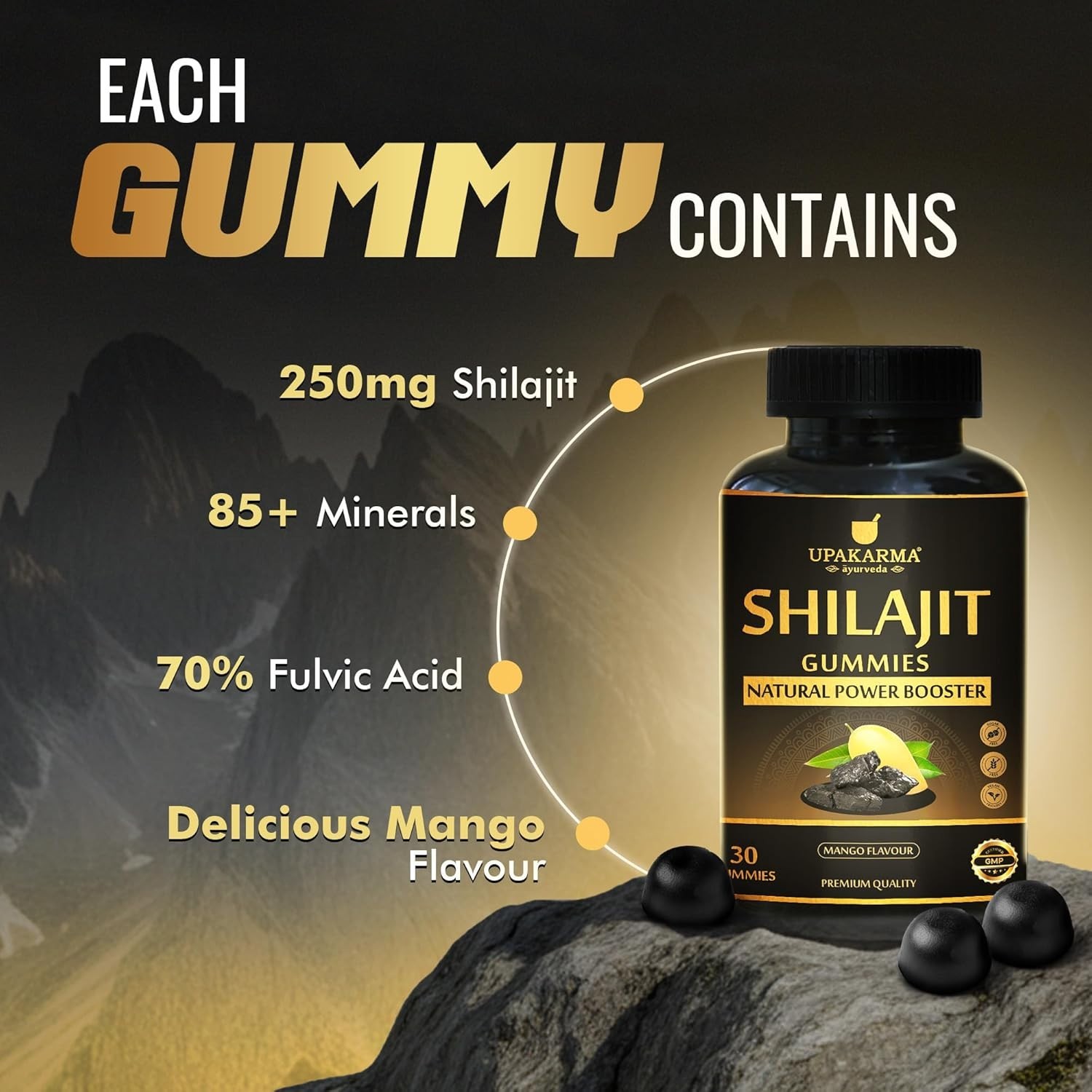 Get Hard Fast Acting /Rock Hard Play Time Male Performance 30 shilajit gummies