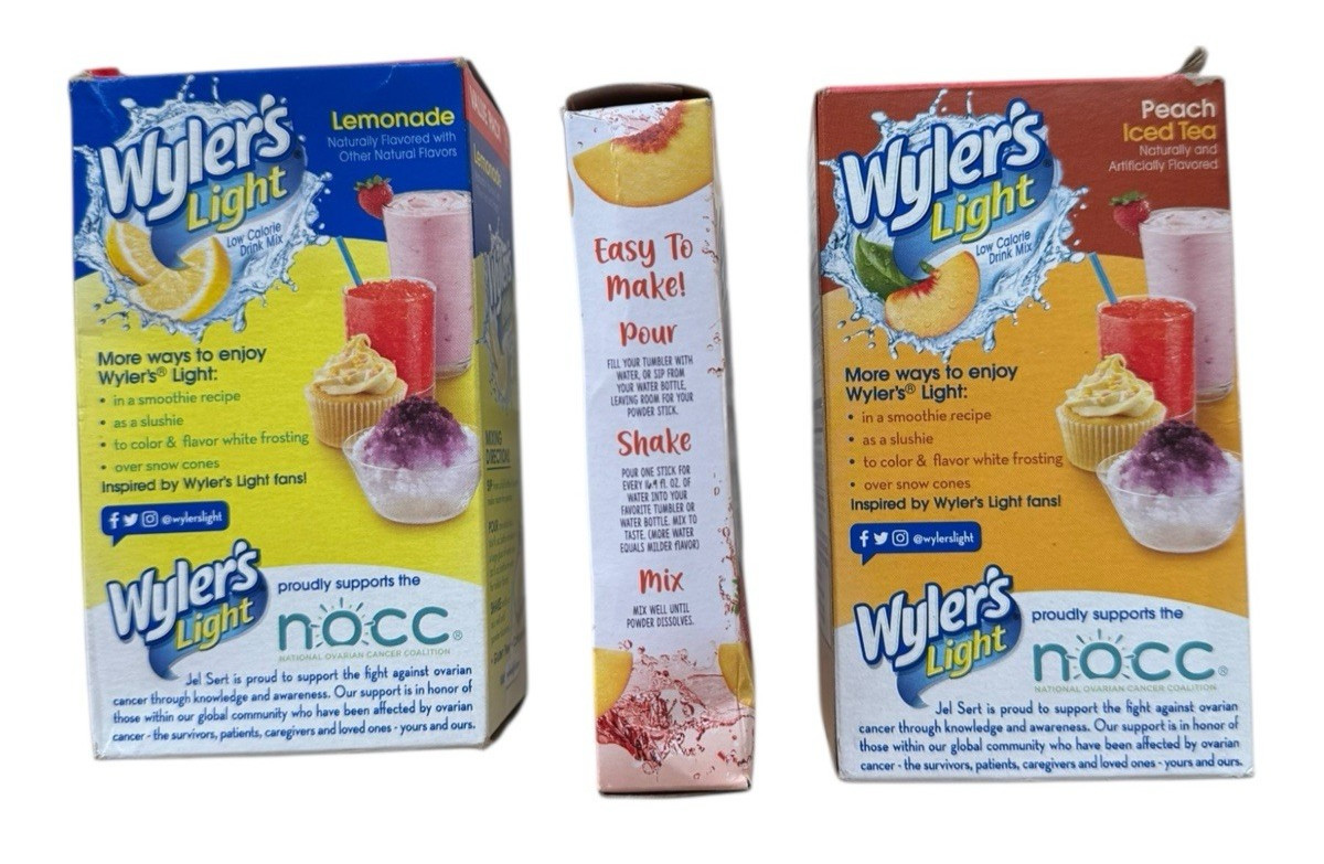 Wyler’s Light Drink Packets Lemonade + Peach IcedTea + Welch’s Strawberry Peach