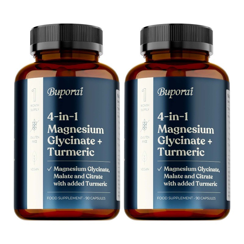 4-in-1 Magnesium Glycinate+Turmeric 180pcs,Support Nervous Health,Relieve Stress