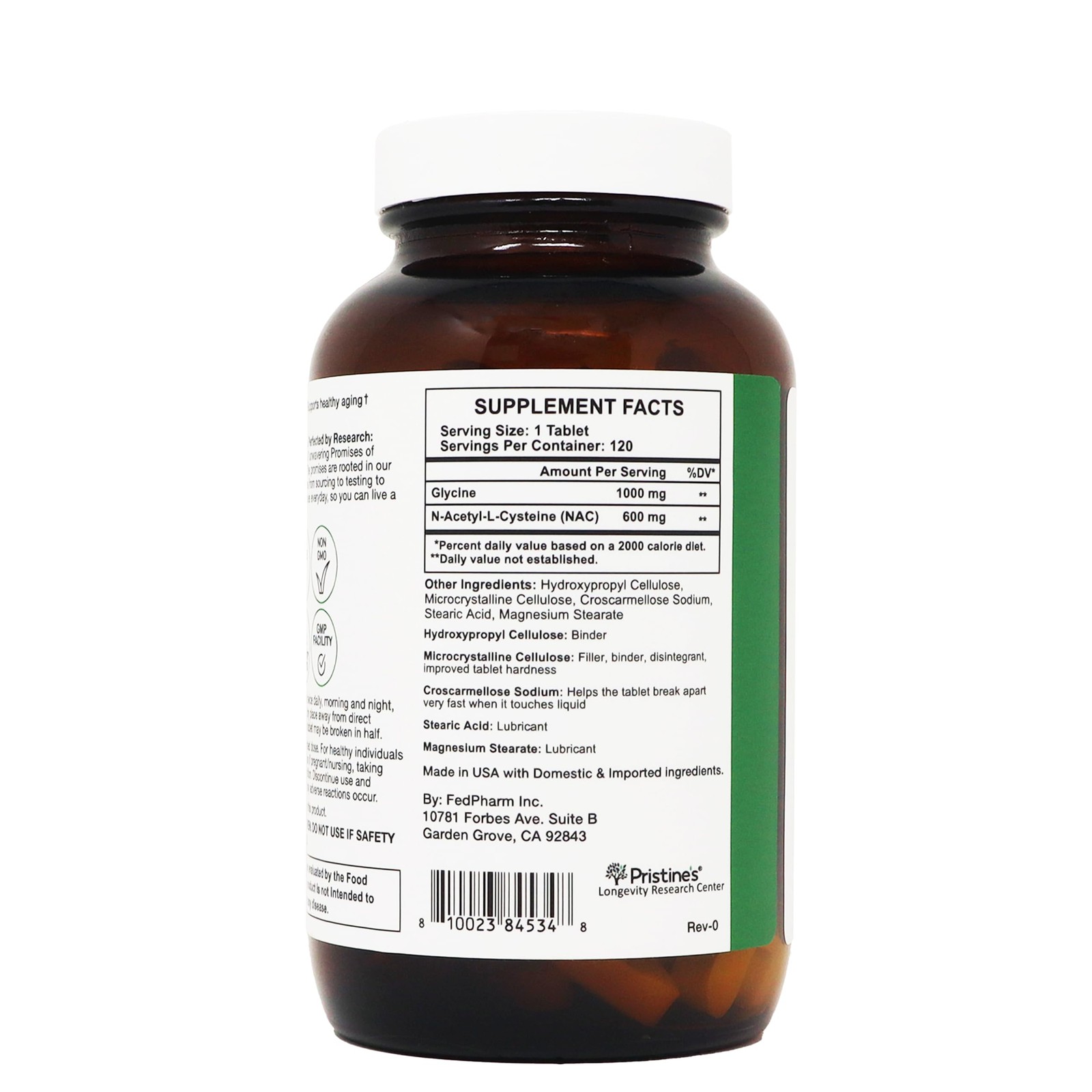 GlyNAC Supplement Complex Large Size Tablet 1600MG 120 Count (Pack of 1)