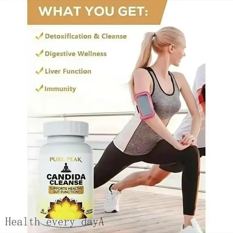 Pure Peak Candida Cleanse 60 Vegan Capsules Probiotic Gut Health Support